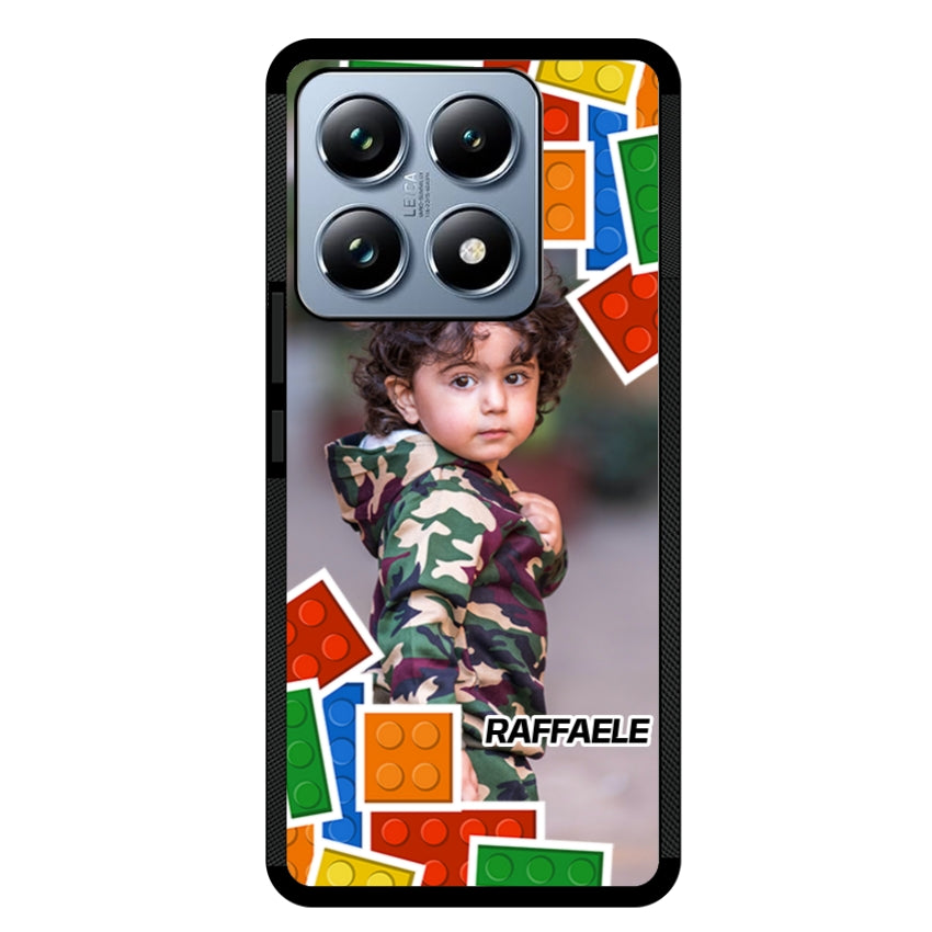 Cover Personalizzata con Frame Lego e Nome - Xiaomi, Redmi e Poco