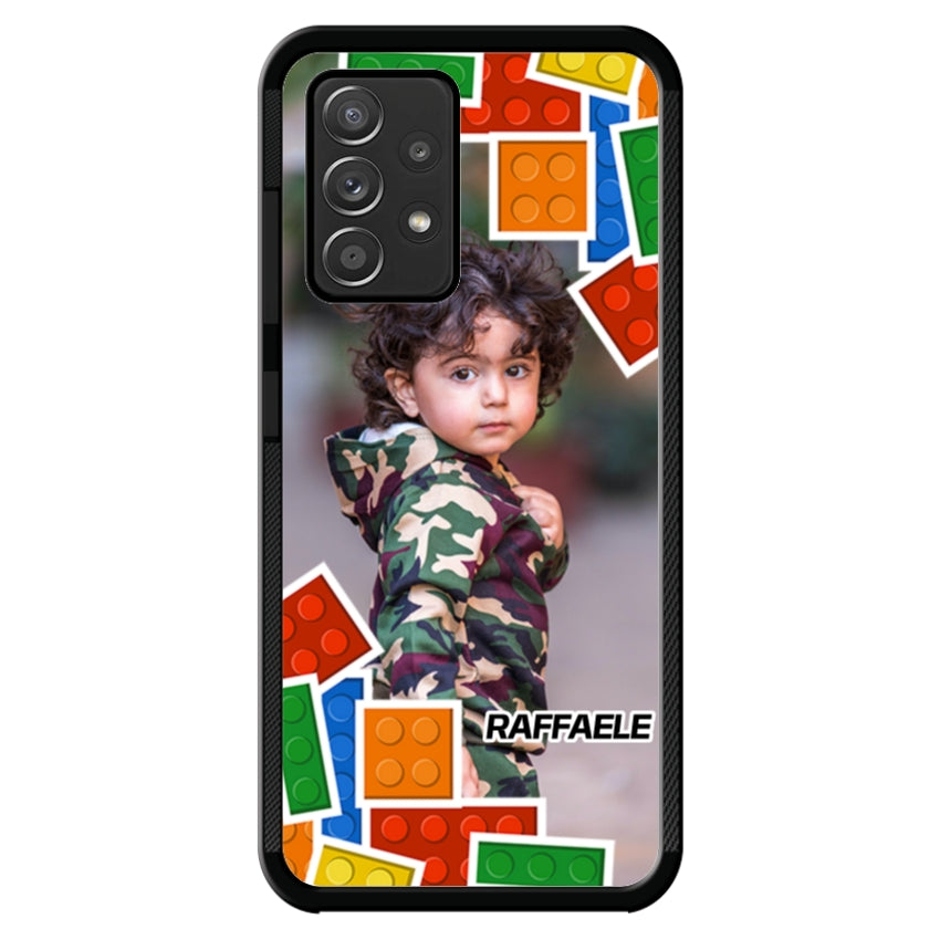 Cover Personalizzata con Frame Lego e Nome - Samsung