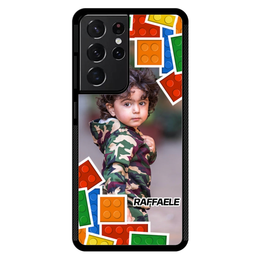 Cover Personalizzata con Frame Lego e Nome - Samsung