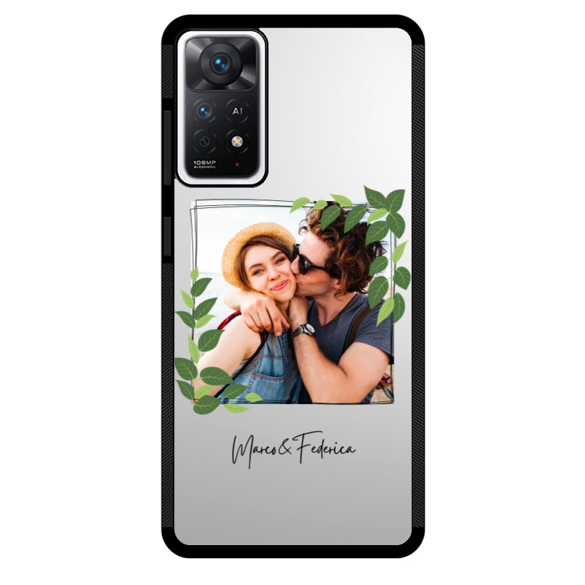 Cover Personalizzata Frame Foglie - Xiaomi, Redmi e Poco