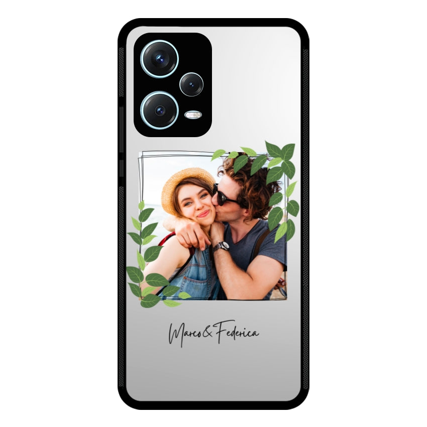 Cover Personalizzata Frame Foglie - Xiaomi, Redmi e Poco