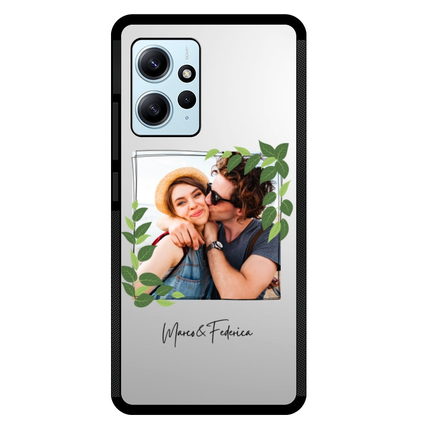 Cover Personalizzata Frame Foglie - Xiaomi, Redmi e Poco