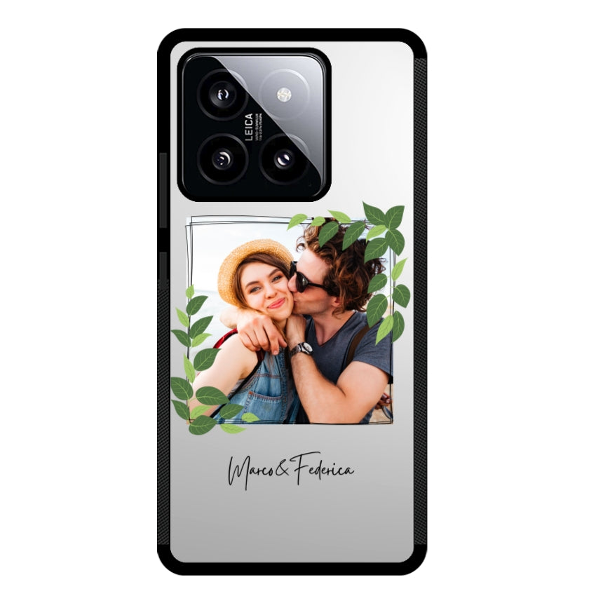 Cover Personalizzata Frame Foglie - Xiaomi, Redmi e Poco