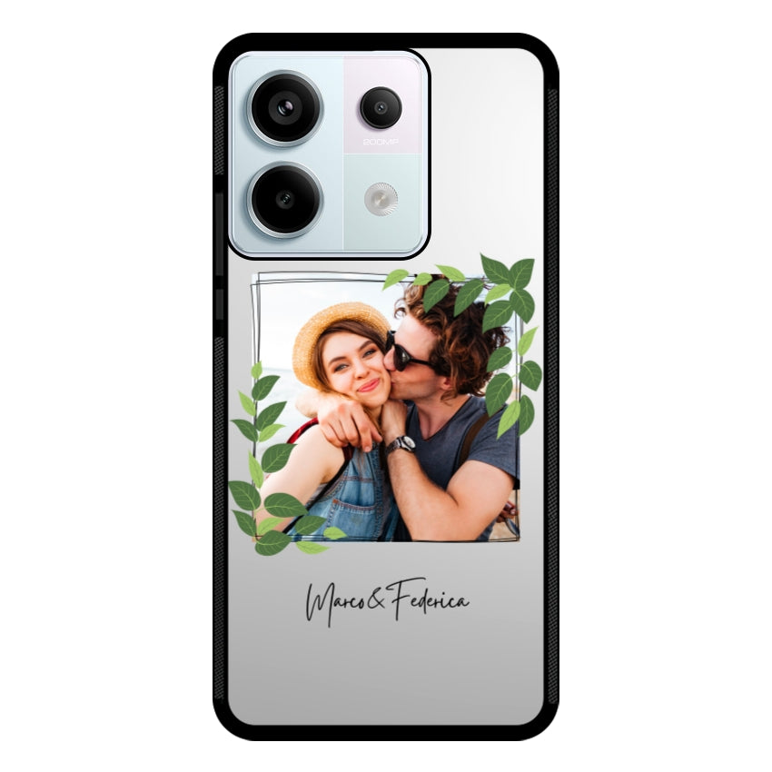 Cover Personalizzata Frame Foglie - Xiaomi, Redmi e Poco