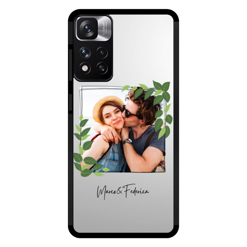 Cover Personalizzata Frame Foglie - Xiaomi, Redmi e Poco