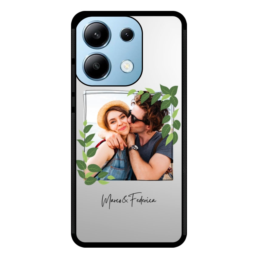 Cover Personalizzata Frame Foglie - Xiaomi, Redmi e Poco