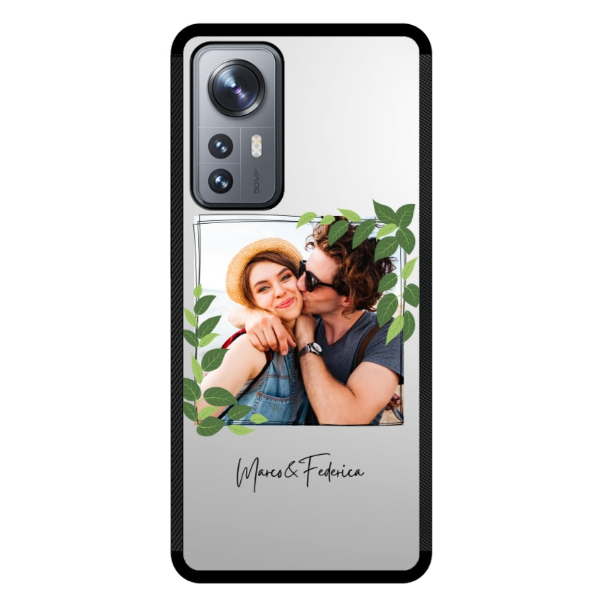 Cover Personalizzata Frame Foglie - Xiaomi, Redmi e Poco