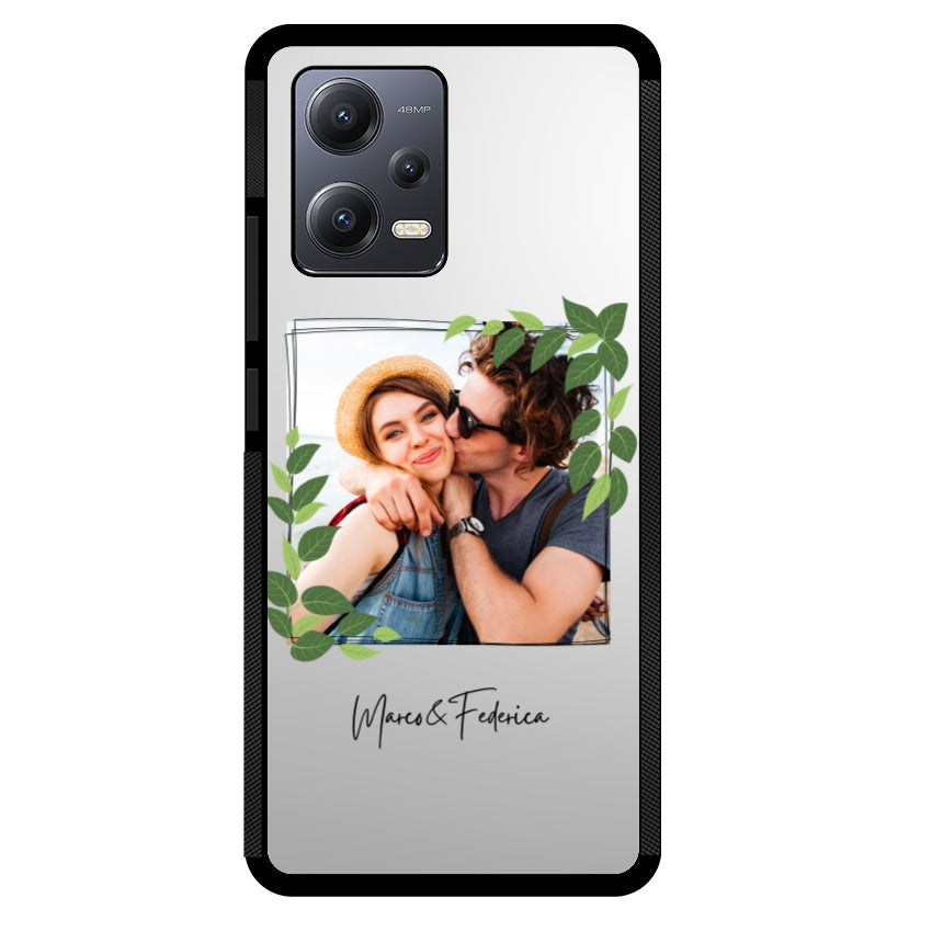 Cover Personalizzata Frame Foglie - Xiaomi, Redmi e Poco