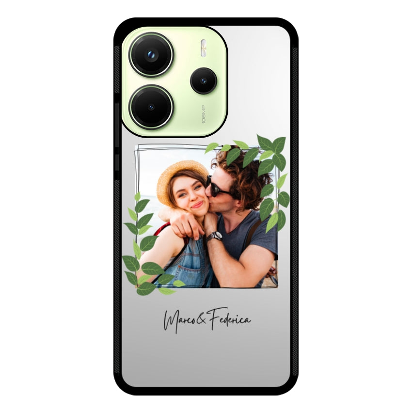 Cover Personalizzata Frame Foglie - Xiaomi, Redmi e Poco