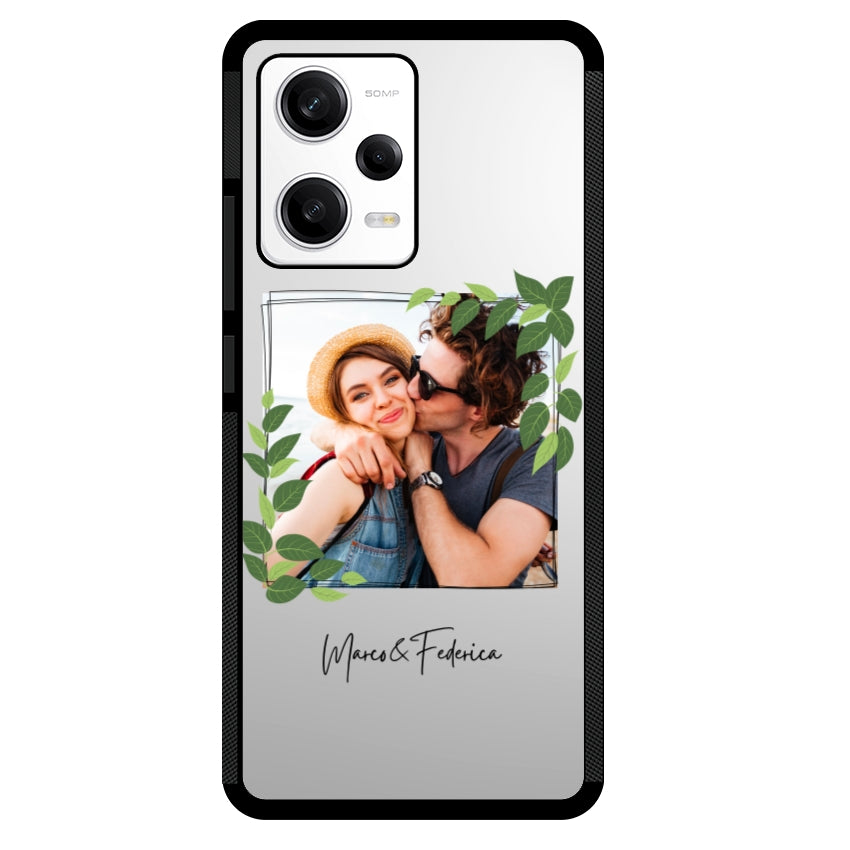 Cover Personalizzata Frame Foglie - Xiaomi, Redmi e Poco