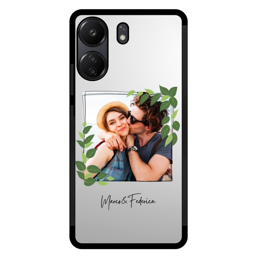 Cover Personalizzata Frame Foglie - Xiaomi, Redmi e Poco