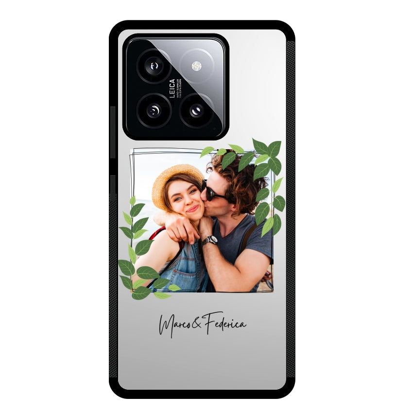Cover Personalizzata Frame Foglie - Xiaomi, Redmi e Poco