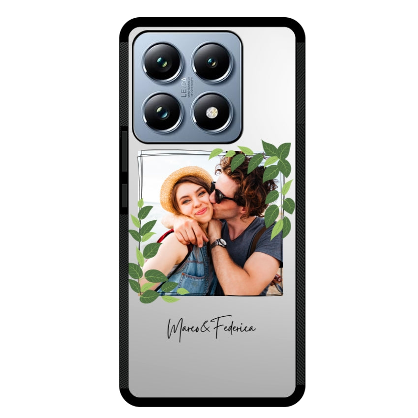 Cover Personalizzata Frame Foglie - Xiaomi, Redmi e Poco