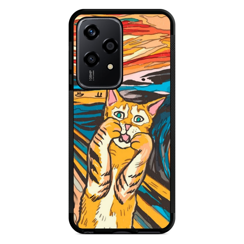 Cover IF49 Munch Cat - Huawei e Honor customall