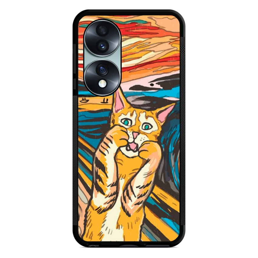 Cover IF49 Munch Cat - Huawei e Honor customall