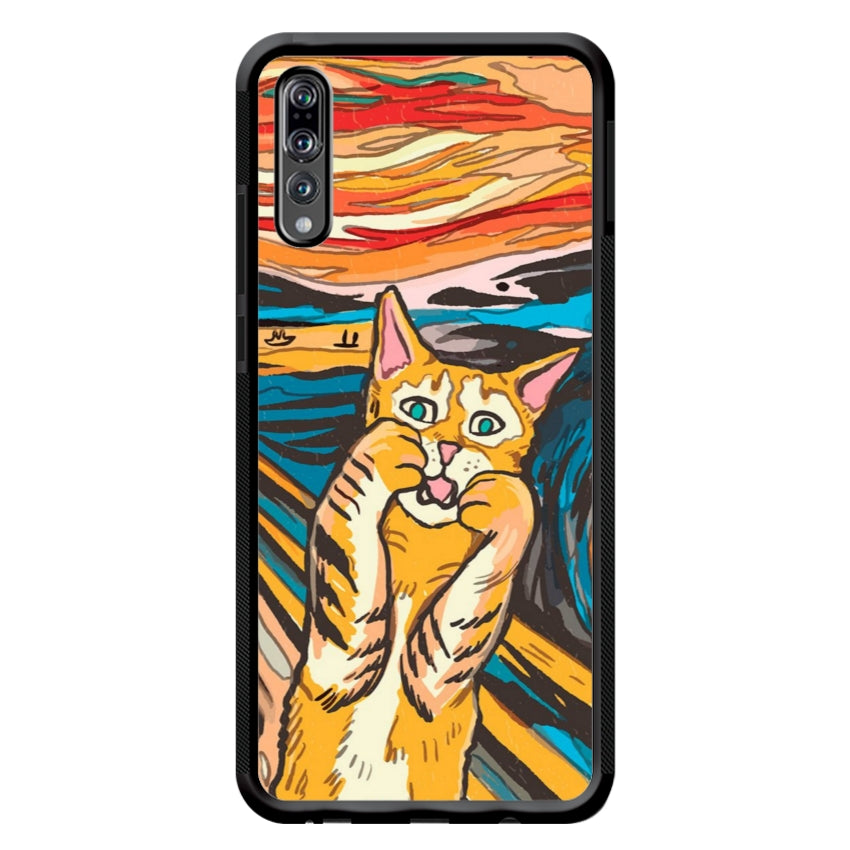 Cover IF49 Munch Cat - Huawei e Honor customall