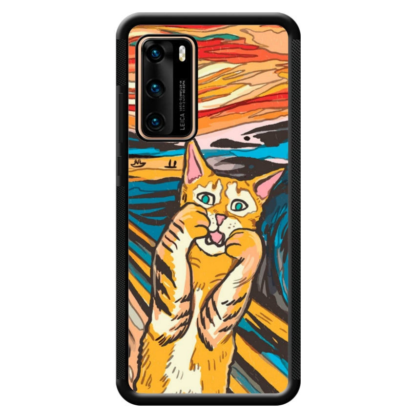 Cover IF49 Munch Cat - Huawei e Honor customall