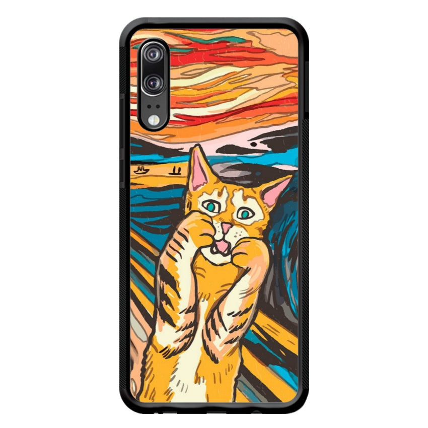 Cover IF49 Munch Cat - Huawei e Honor customall