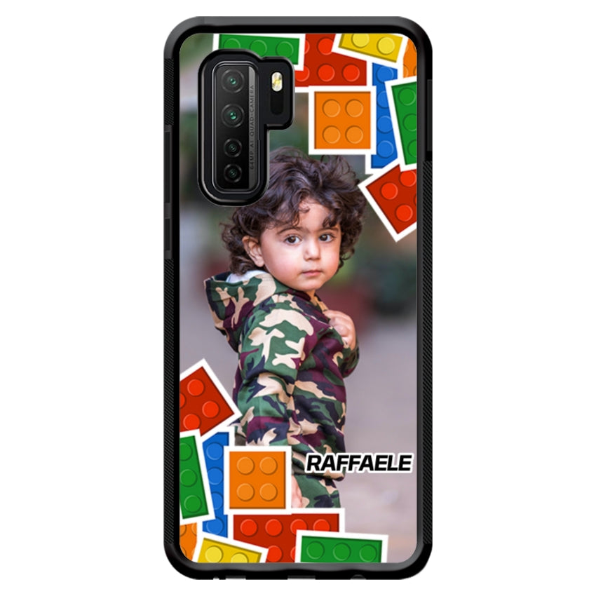 Cover Personalizzata con Frame Lego e Nome - Huawei e Honor customall