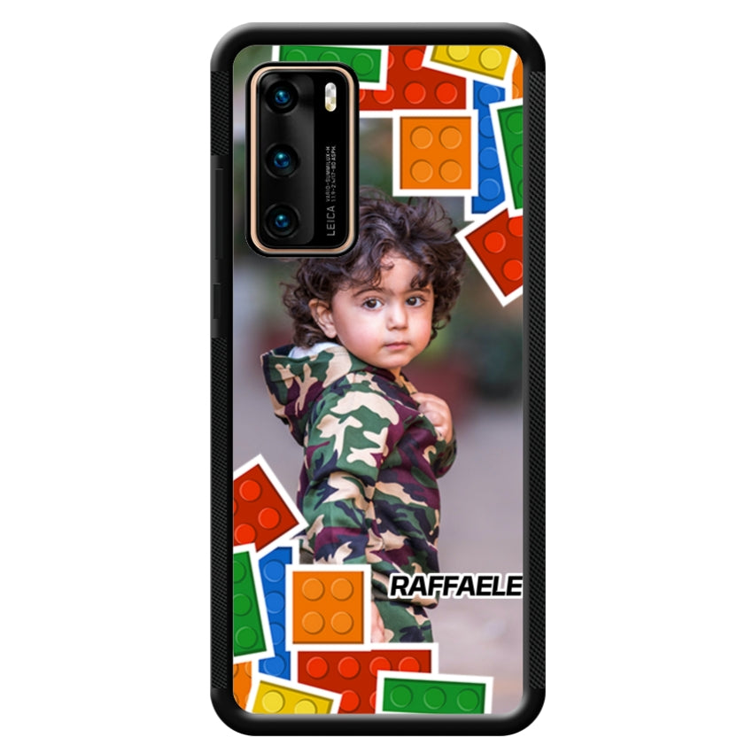 Cover Personalizzata con Frame Lego e Nome - Huawei e Honor customall