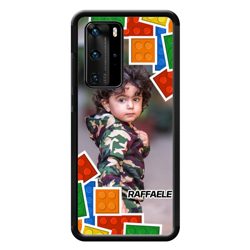 Cover Personalizzata con Frame Lego e Nome - Huawei e Honor customall