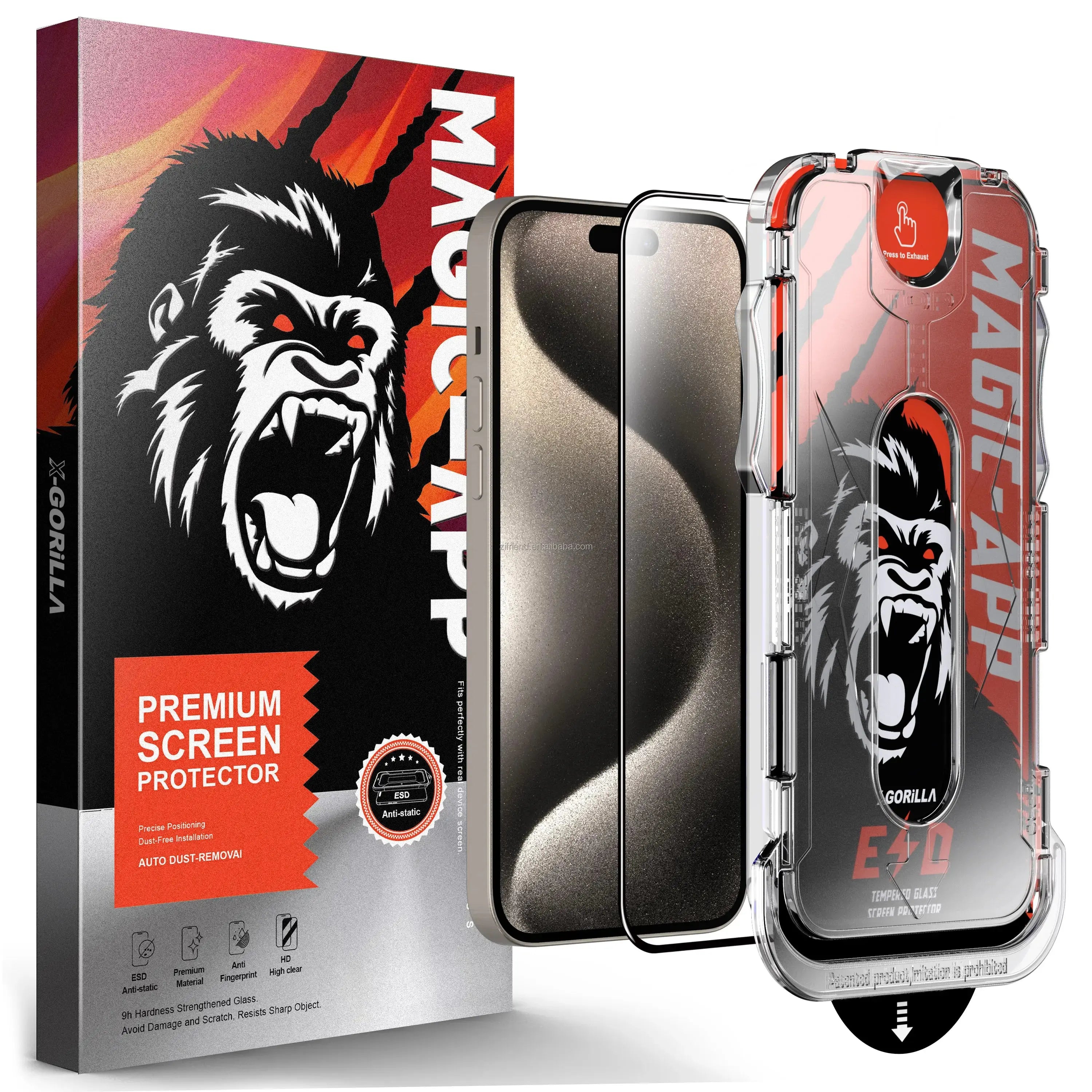 Vetro Protettivo per iPhone Gorilla Glass con sistema EA Imafan Cover
