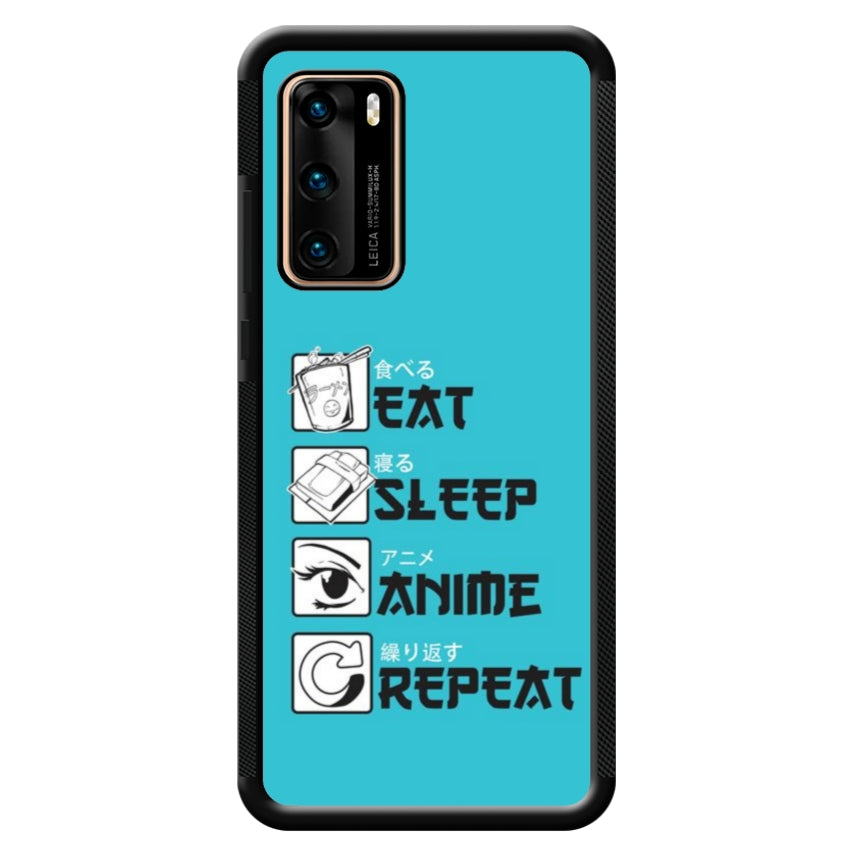 Cover IF15 Eat Sleep Anime Repeat - Huawei e Honor customall