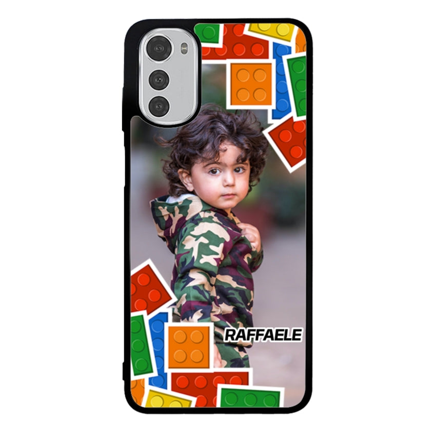 Cover Personalizzata con Frame Lego e Nome - Motorola
