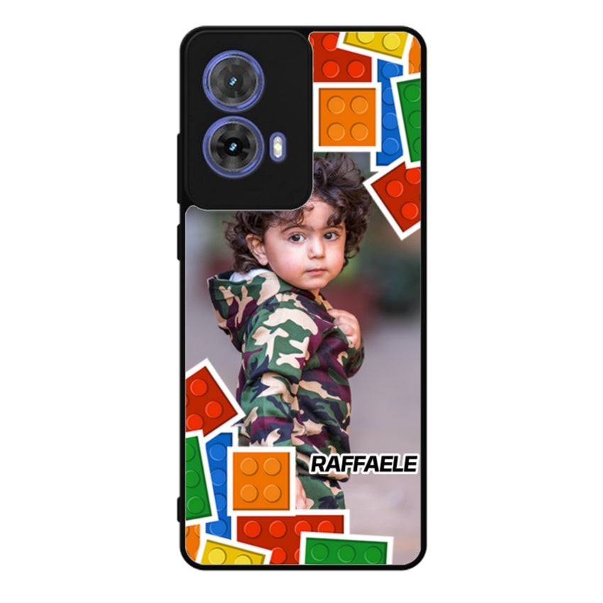 Cover Personalizzata con Frame Lego e Nome - Motorola